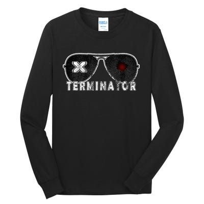 X Terminator Pest Control Sunglasses Vintage Retro Black Tall Long Sleeve T-Shirt