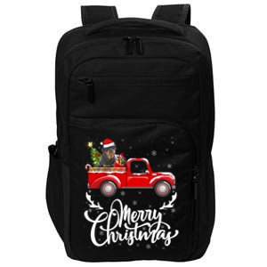 Xmas Tree Rottweiler Dog Riding Red Truck Merry Christmas Cool Gift Impact Tech Backpack