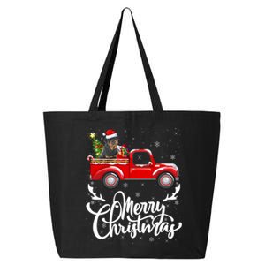 Xmas Tree Rottweiler Dog Riding Red Truck Merry Christmas Cool Gift 25L Jumbo Tote