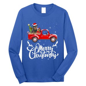 Xmas Tree Rottweiler Dog Riding Red Truck Merry Christmas Cool Gift Long Sleeve Shirt