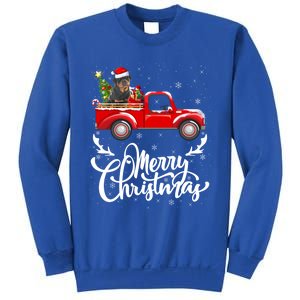 Xmas Tree Rottweiler Dog Riding Red Truck Merry Christmas Cool Gift Sweatshirt