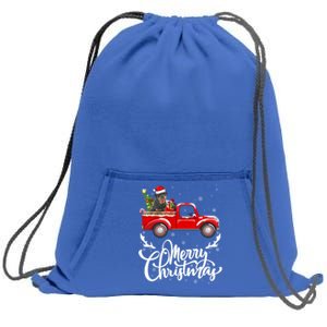 Xmas Tree Rottweiler Dog Riding Red Truck Merry Christmas Cool Gift Sweatshirt Cinch Pack Bag