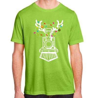 Xmas Train Reindeer Christmas Railroad Gift Adult ChromaSoft Performance T-Shirt