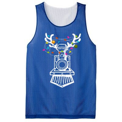 Xmas Train Reindeer Christmas Railroad Gift Mesh Reversible Basketball Jersey Tank