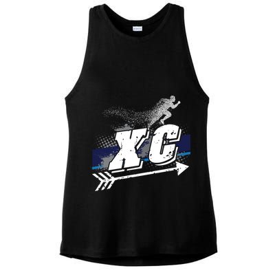 Xc Trail Runner Coaches Trainers Team Running Distance Meaningful Gift Ladies PosiCharge Tri-Blend Wicking Tank