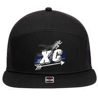 Xc Trail Runner Coaches Trainers Team Running Distance Meaningful Gift 7 Panel Mesh Trucker Snapback Hat