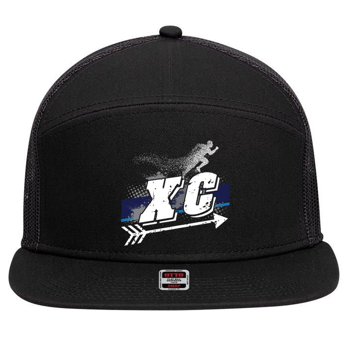 Xc Trail Runner Coaches Trainers Team Running Distance Meaningful Gift 7 Panel Mesh Trucker Snapback Hat