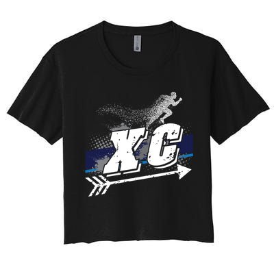 Xc Trail Runner Coaches Trainers Team Running Distance Meaningful Gift Women's Crop Top Tee