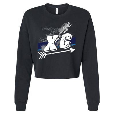 Xc Trail Runner Coaches Trainers Team Running Distance Meaningful Gift Cropped Pullover Crew