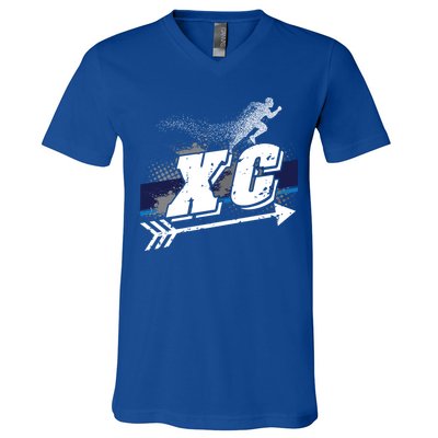 Xc Trail Runner Coaches Trainers Team Running Distance Meaningful Gift V-Neck T-Shirt