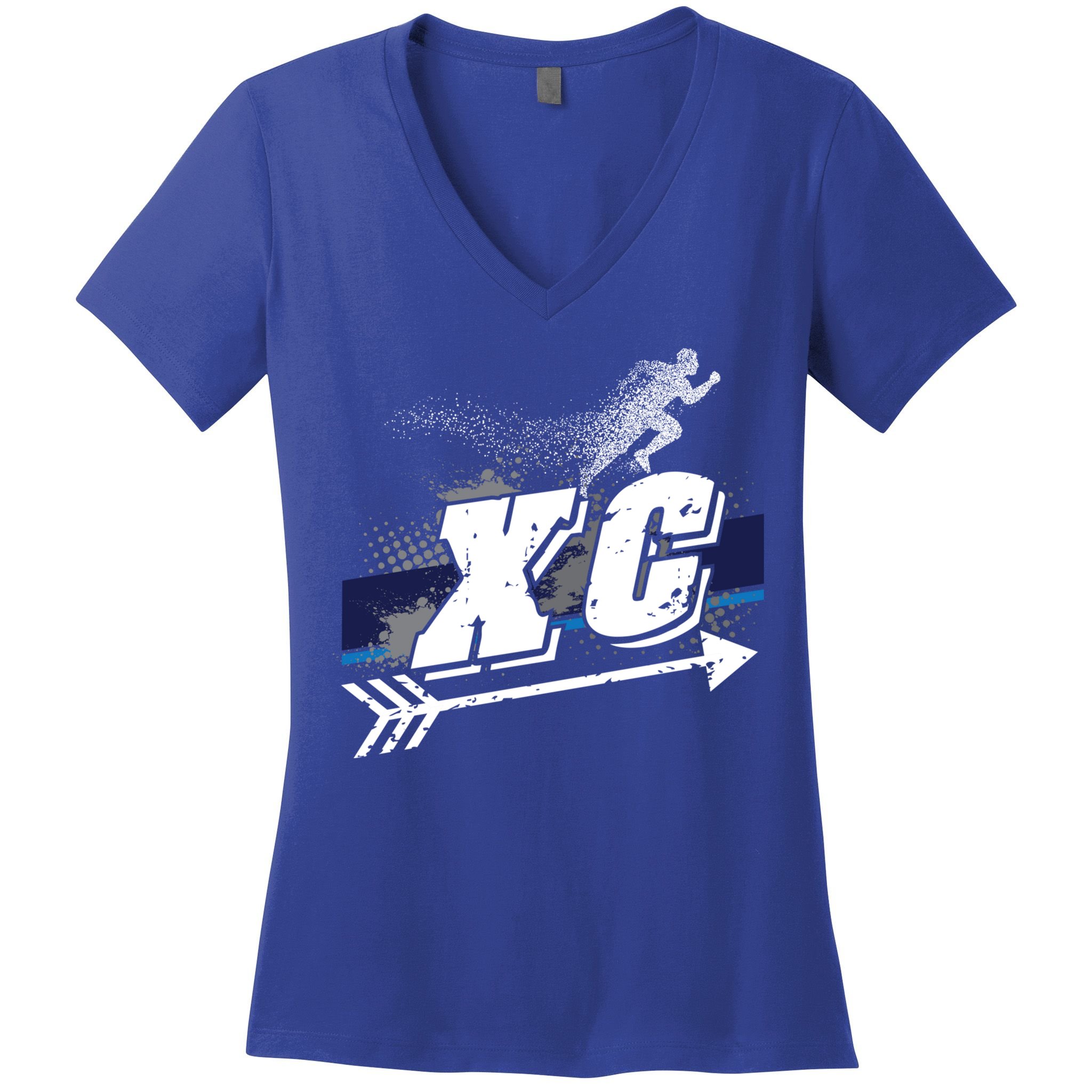 Xc Trail Runner Coaches Trainers Team Running Distance Meaningful Gift Women's V-Neck T-Shirt