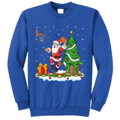 Xmas Tree Santa Playing Basketball Christmas Gift Sweatshirt