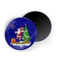 Xmas Tree Santa Playing Basketball Christmas Gift Magnet