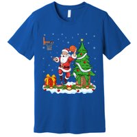 Xmas Tree Santa Playing Basketball Christmas Gift Premium T-Shirt