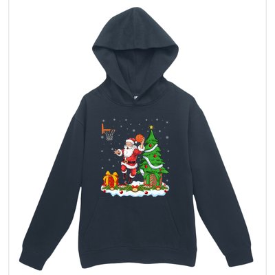 Xmas Tree Santa Playing Basketball Christmas Gift Urban Pullover Hoodie