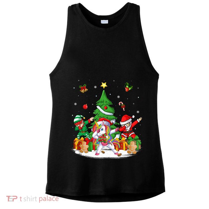 Xmas Tree Santa Claus Elf Unicorn Dabbing Christmas Meaningful Gift Ladies PosiCharge Tri-Blend Wicking Tank