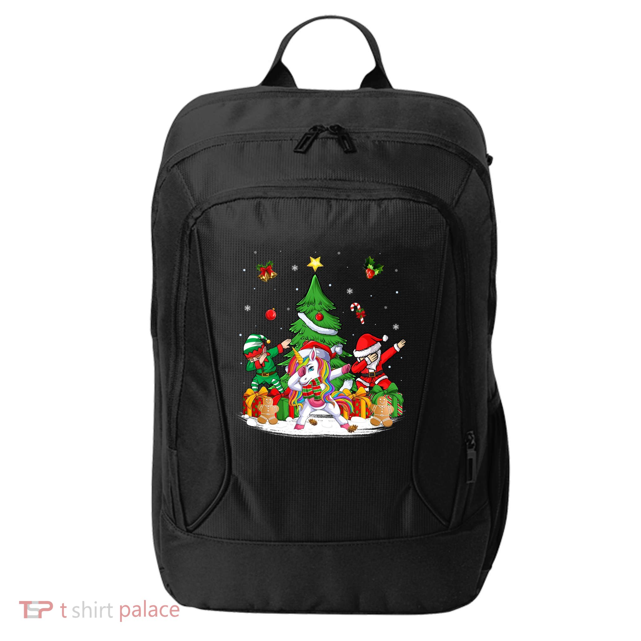 Xmas Tree Santa Claus Elf Unicorn Dabbing Christmas Meaningful Gift City Backpack