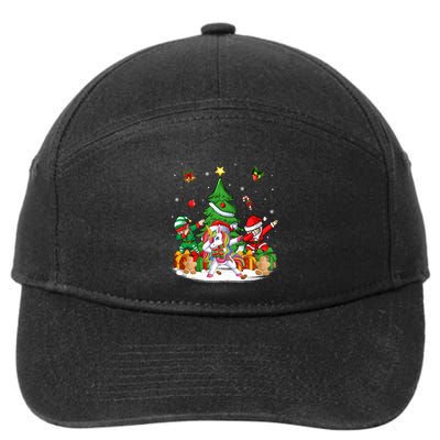 Xmas Tree Santa Claus Elf Unicorn Dabbing Christmas Meaningful Gift 7-Panel Snapback Hat