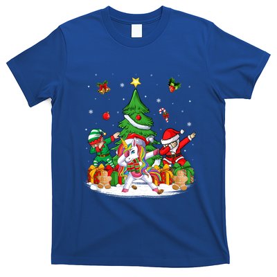 Xmas Tree Santa Claus Elf Unicorn Dabbing Christmas Meaningful Gift T-Shirt