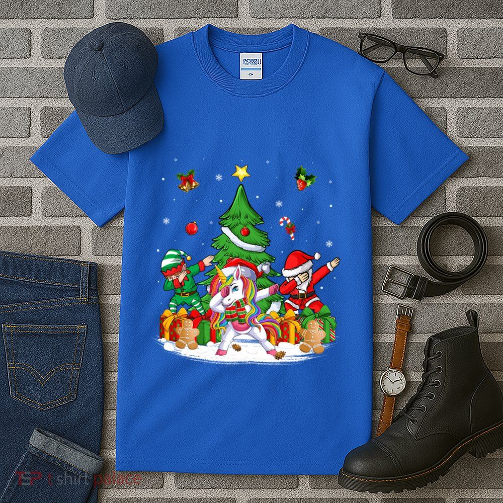 Xmas Tree Santa Claus Elf Unicorn Dabbing Christmas Meaningful Gift Tall T-Shirt