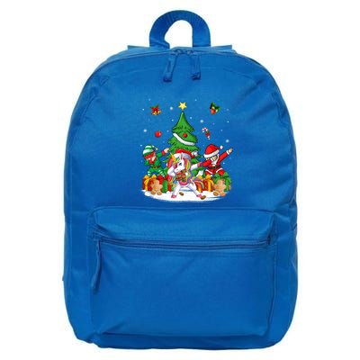 Xmas Tree Santa Claus Elf Unicorn Dabbing Christmas Meaningful Gift 16 in Basic Backpack