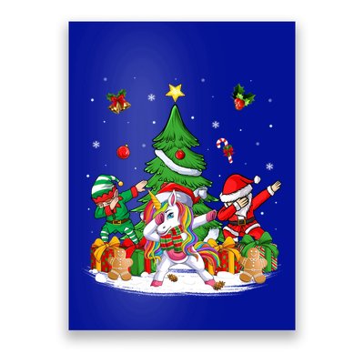 Xmas Tree Santa Claus Elf Unicorn Dabbing Christmas Meaningful Gift Poster