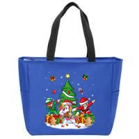 Xmas Tree Santa Claus Elf Unicorn Dabbing Christmas Meaningful Gift Zip Tote Bag
