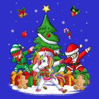 Xmas Tree Santa Claus Elf Unicorn Dabbing Christmas Meaningful Gift Zip Tote Bag