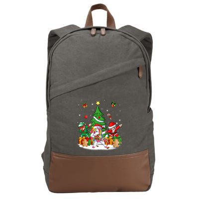 Xmas Tree Santa Claus Elf Unicorn Dabbing Christmas Meaningful Gift Cotton Canvas Backpack