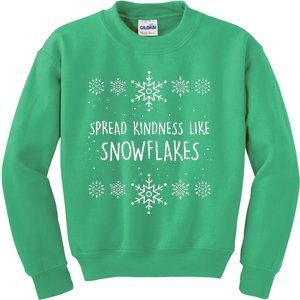 Xmas Themed Spread Kindness Like Snowflakes Merry Christmas Kids Sweatshirt