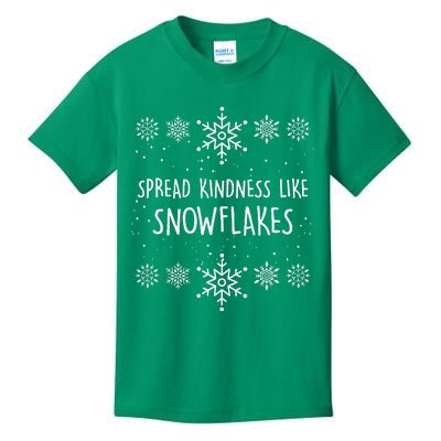 Xmas Themed Spread Kindness Like Snowflakes Merry Christmas Kids T-Shirt