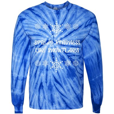 Xmas Themed Spread Kindness Like Snowflakes Merry Christmas Gift Tie-Dye Long Sleeve Shirt