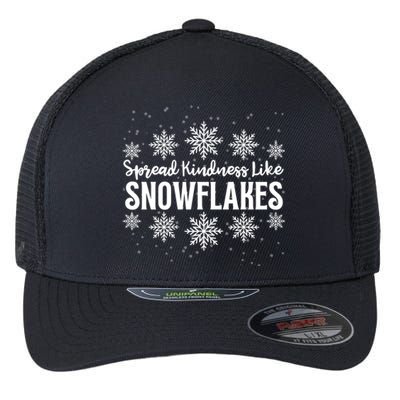 Xmas Themed Spread Kindness Like Snowflakes Merry Christmas Flexfit Unipanel Trucker Cap