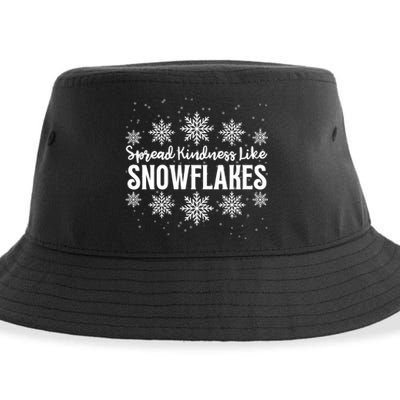 Xmas Themed Spread Kindness Like Snowflakes Merry Christmas Sustainable Bucket Hat