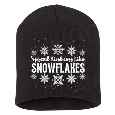 Xmas Themed Spread Kindness Like Snowflakes Merry Christmas Short Acrylic Beanie