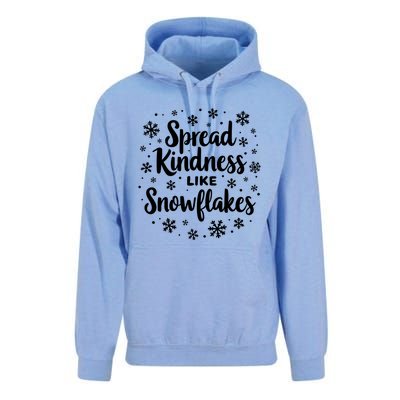 Xmas Themed Spread Kindness Like Snowflakes Positive Message Gift Unisex Surf Hoodie