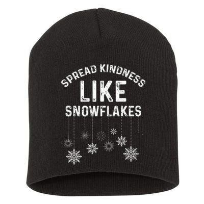 Xmas Themed Spread Kindness Like Snowflakes Merry Christmas Short Acrylic Beanie