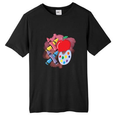 Xoxo Crayon Teacher Student 100 Days Of School Tall Fusion ChromaSoft Performance T-Shirt