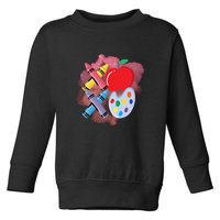 Xoxo Crayon Teacher Student 100 Days Of School Toddler Sweatshirt