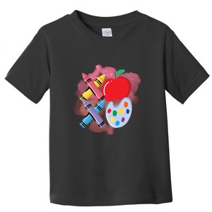 Xoxo Crayon Teacher Student 100 Days Of School Toddler T-Shirt