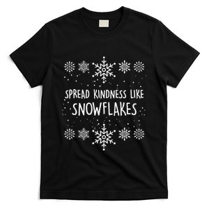 Xmas Themed Spread Kindness Like Snowflakes Merry Christmas T-Shirt