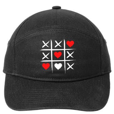 XOXO Tic Tac Toe Heart Valentines Day 7-Panel Snapback Hat