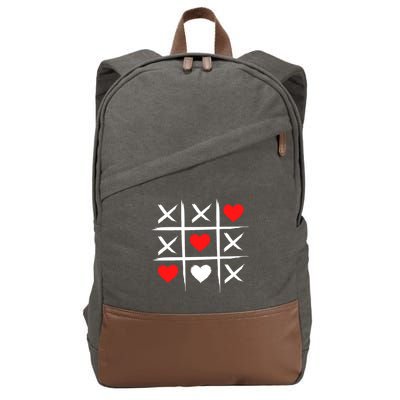 XOXO Tic Tac Toe Heart Valentines Day Cotton Canvas Backpack