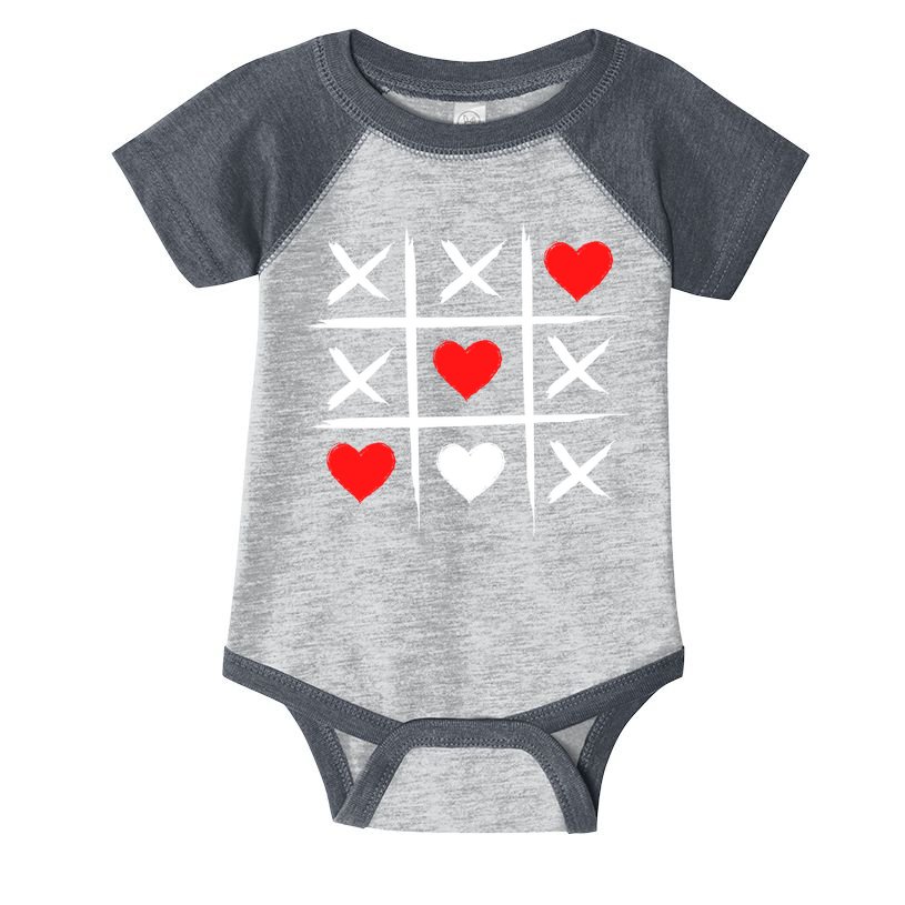XOXO Tic Tac Toe Heart Valentines Day Infant Baby Jersey Bodysuit