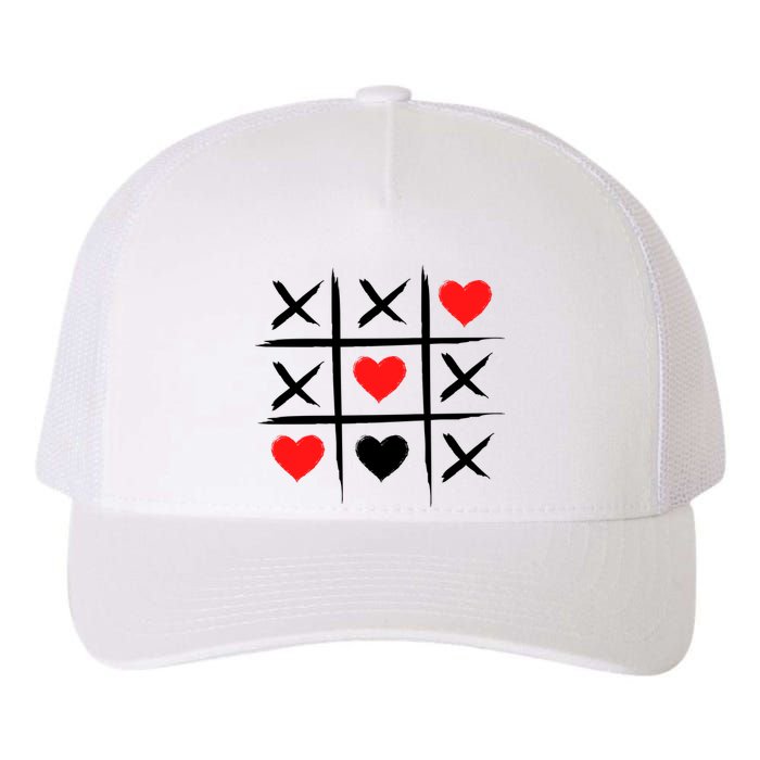 XOXO Tic Tac Toe Heart Valentines Day Yupoong Adult 5-Panel Trucker Hat