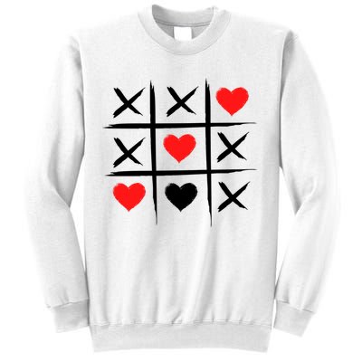 XOXO Tic Tac Toe Heart Valentines Day Sweatshirt