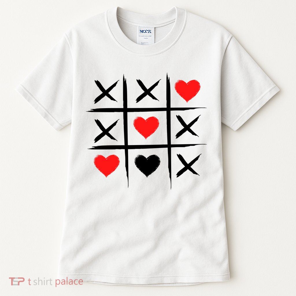 XOXO Tic Tac Toe Heart Valentines Day Tall T-Shirt
