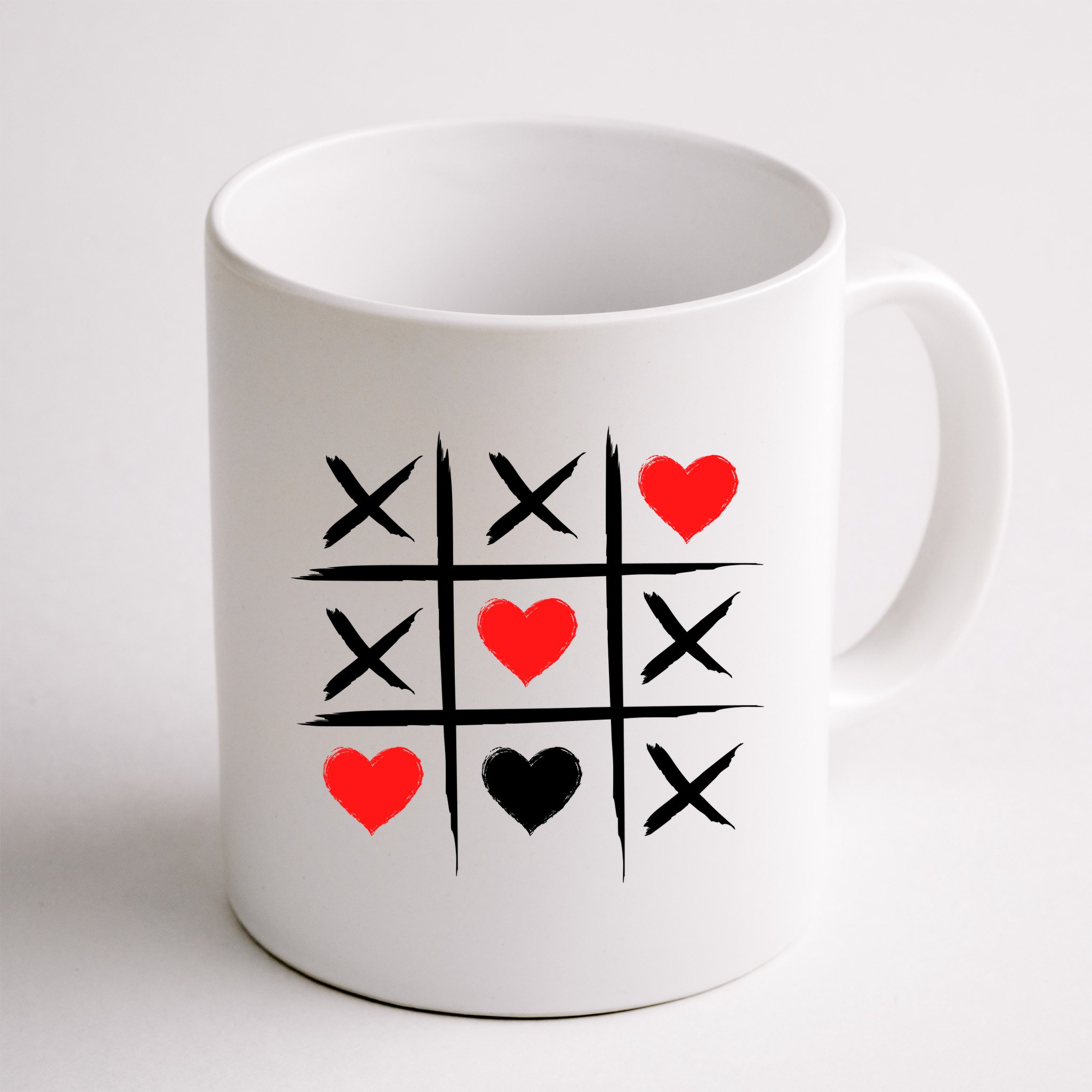 XOXO Tic Tac Toe Heart Valentines Day Mug