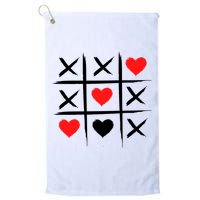 XOXO Tic Tac Toe Heart Valentines Day Golf Towel