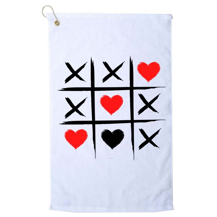 XOXO Tic Tac Toe Heart Valentines Day Golf Towel